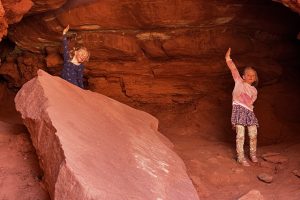 Kids having a blast at the Catacomb Caves UTV side by side tour