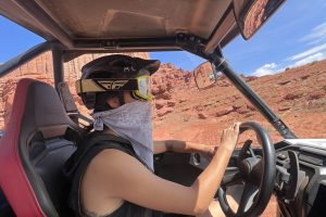 Guide taking the wheel on the Hurrah Pass UTV side by side tour.